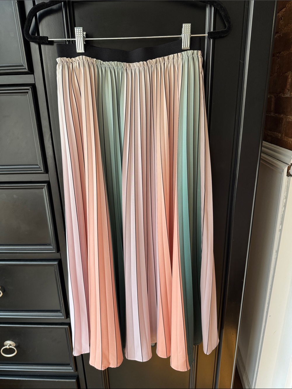 Ted Baker London Selmma Stripe Pleat Midi Skirt